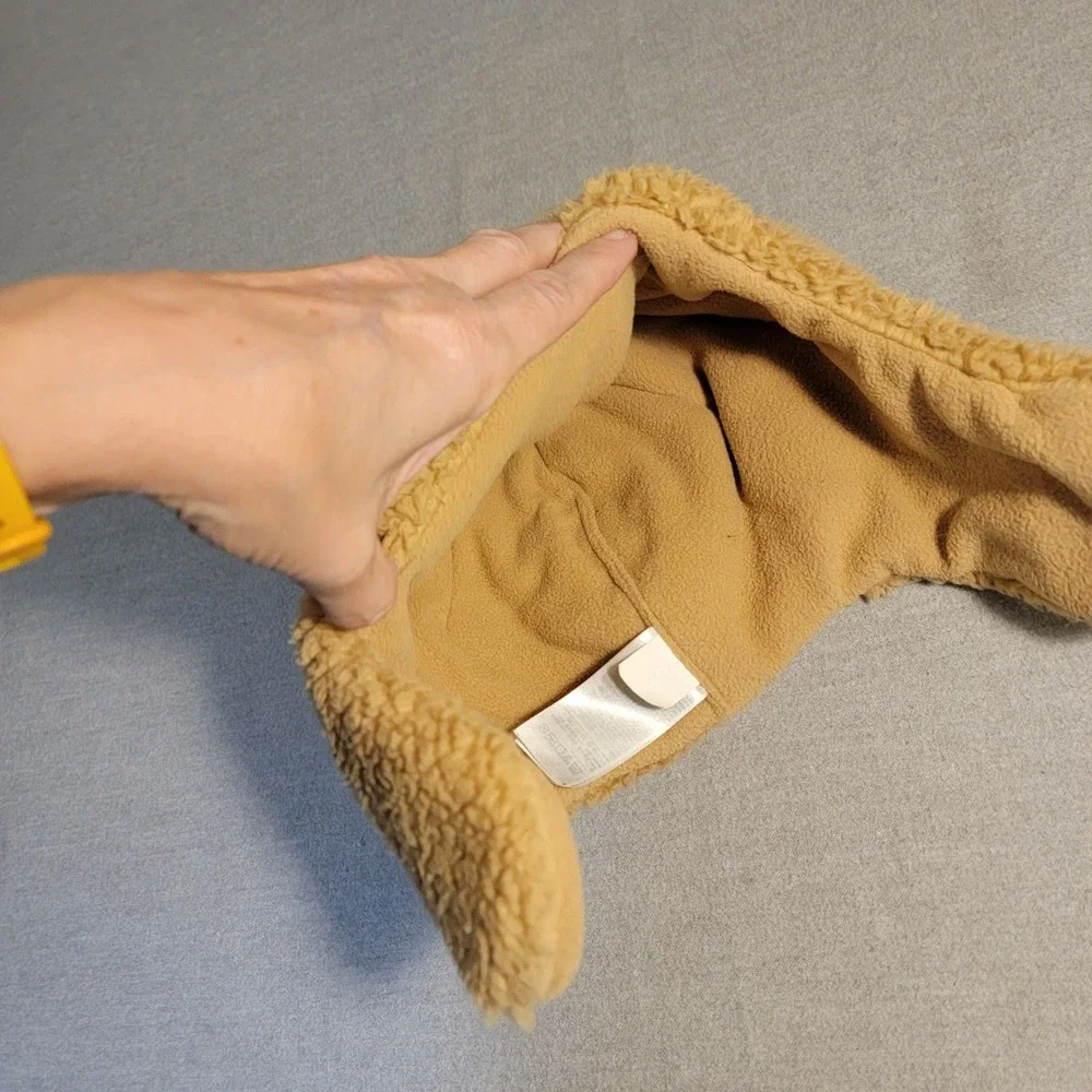 Baby Gap Bear Trapper Hat Toddler M/L Tan Excellent Sherpa Fleece Earflap Beanie